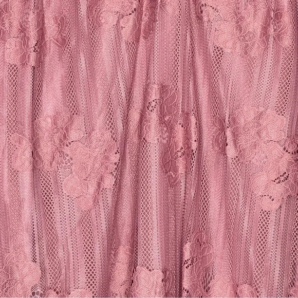 Shannon Ford 1X Shirt Top Pink Floral Flower Lace Short Sleeve Scoop Neck Sheer - Picture 2 of 9